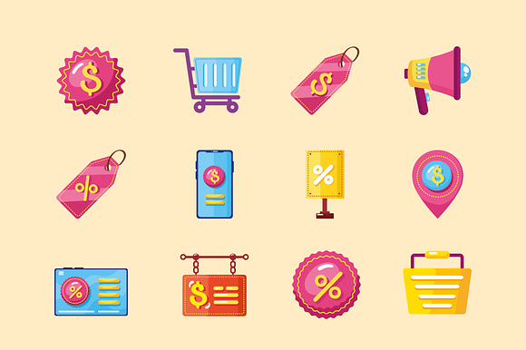 Ecommerce & Sale Icons Vector Set preview 2