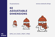 Christmas Characters Set, an Animal Illustration by vo.stock (Thumbnail 3 of 5)