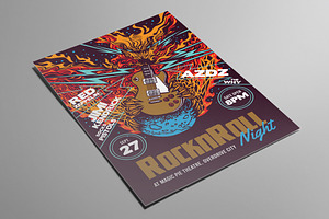 Hand Drawn Rock And Roll Night Flyer