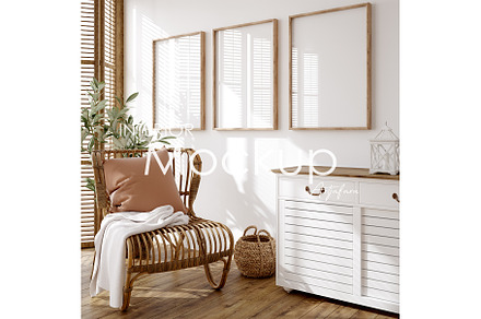 Frame mockup in home interior, a Presentation Template by Artjafara