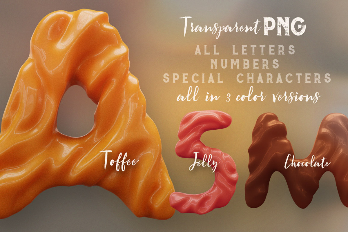 3D Lettering Mega Bundle 6 Sweets, a Graphic by MIIM