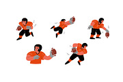 American Football Character Vol 1, a Sport Illustration by SLAB! Design (Thumbnail 2 of 3)
