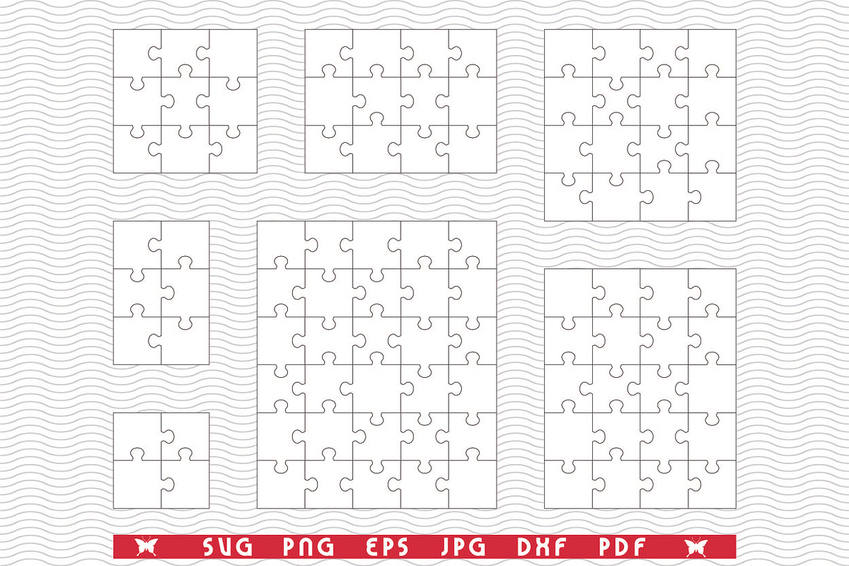 SVG, White Puzzles, Separate Parts, a Pattern Graphic by DesignStudioRM