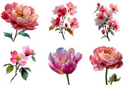 Whimsical Spring Flowers Clipart, an Illustration by DreamArtGraphic (Thumbnail 3 of 4)