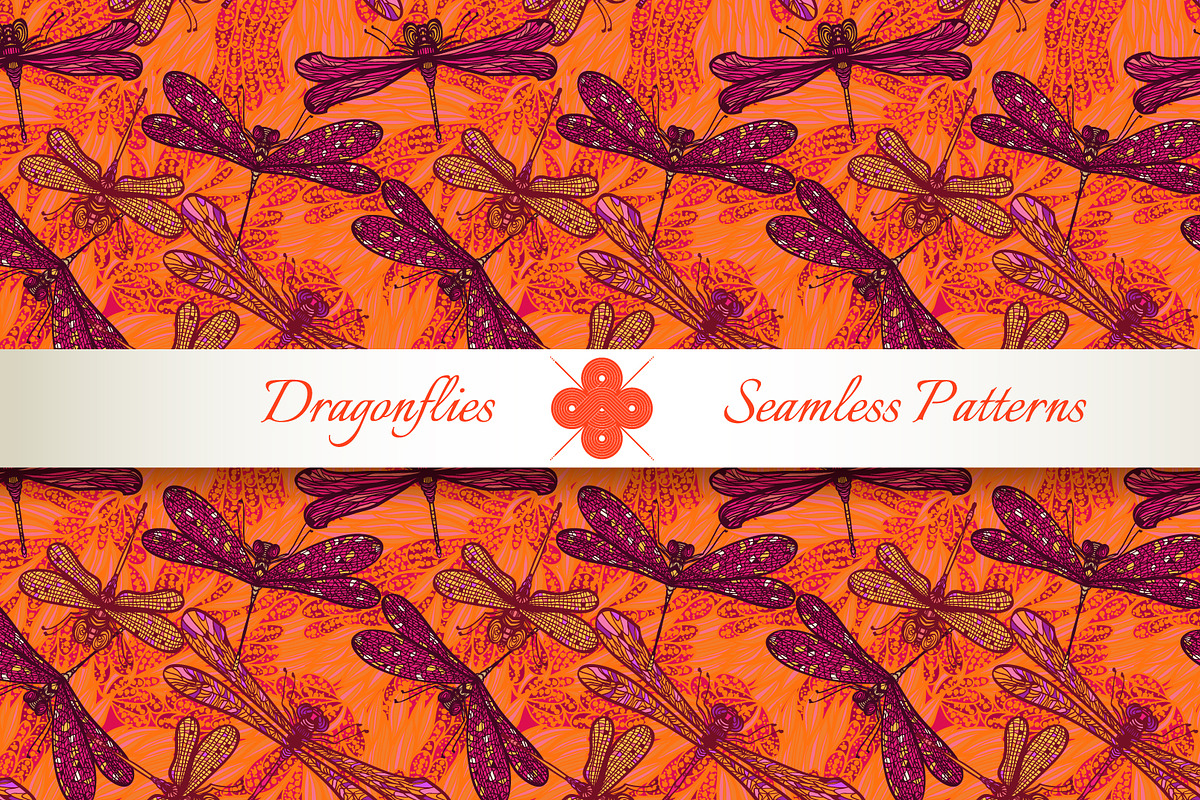 Dragonflies seamless patterns, a Pattern Graphic by Patternalized (Photo 2 of 5)