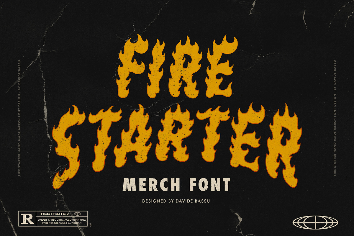 Fire Starter Merch Font, a Handwritten Font by Davide Bassu (Photo 1 of 7)