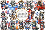 4th of July Raccoon Clipart, an Illustration by OK Design (Thumbnail 1 of 5)