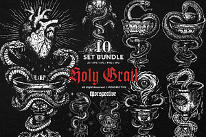 10 Bundle Dark Art Holy Grail Magic, an Illustration by Morspective