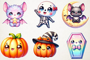 Kawaii Spooky Halloween Clipart, an Illustration by RobertsArt (Thumbnail 3 of 7)
