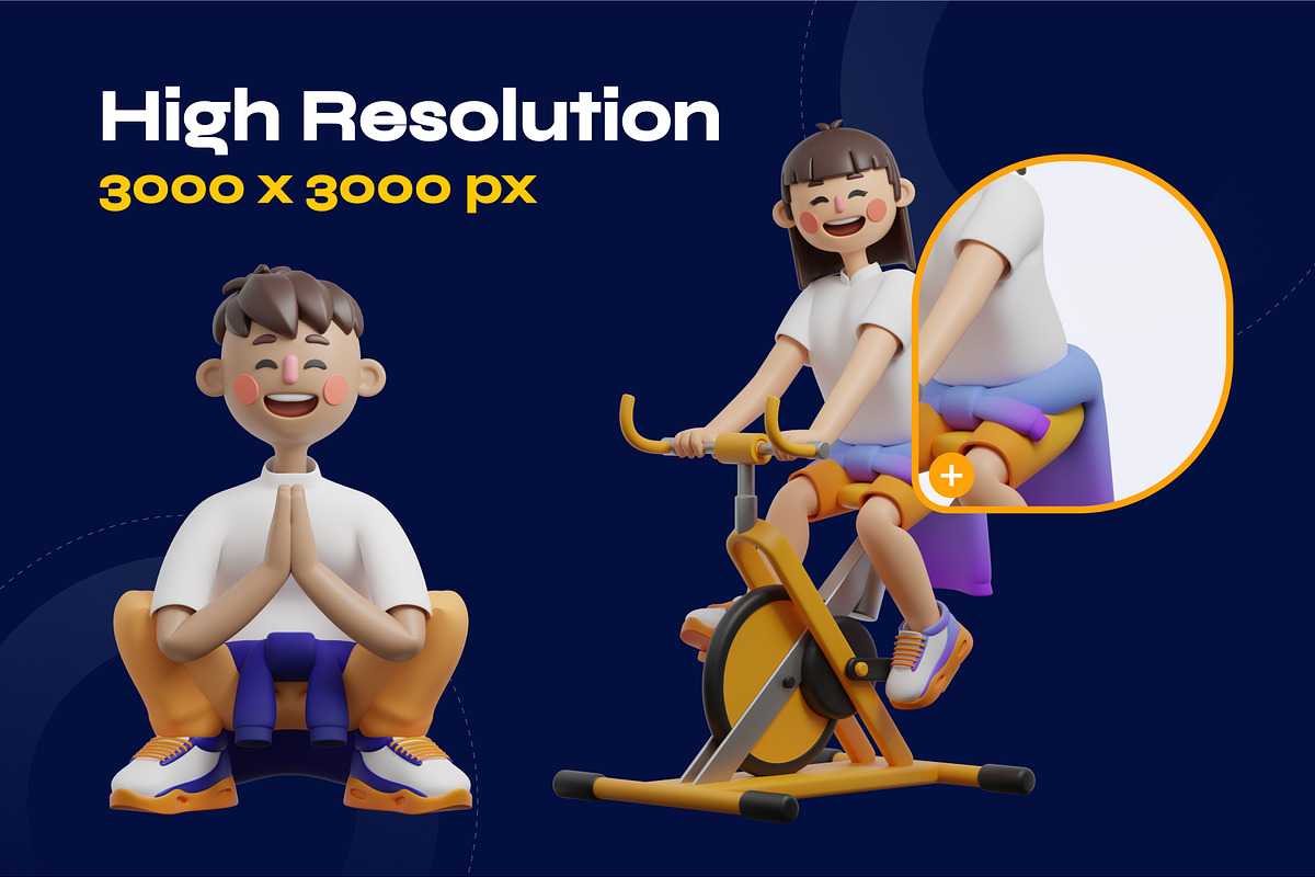 Yoga pose 3D Character pack, a Characters & Person 3D Model by orenjidesign (Photo 3 of 8)