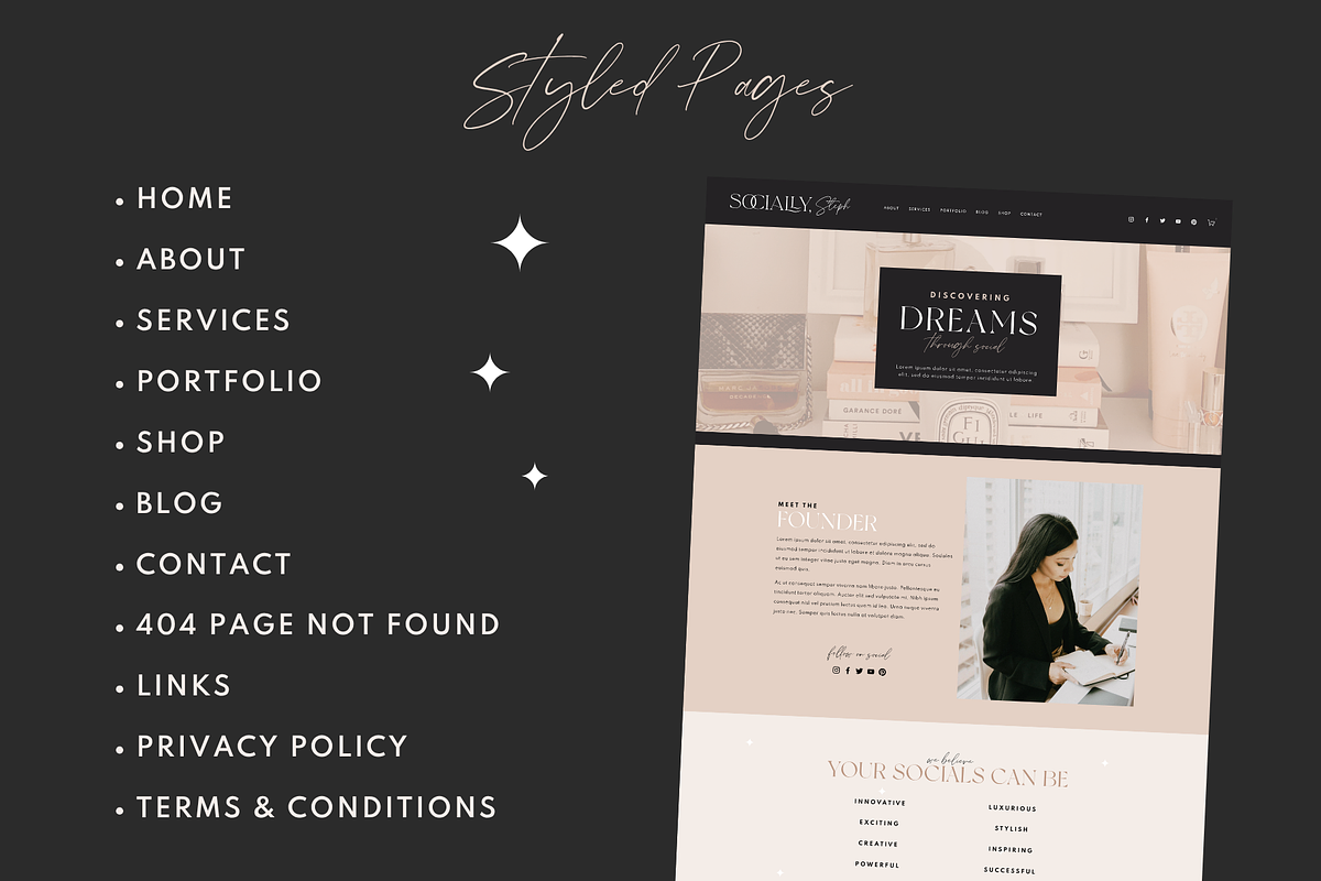 Squarespace Template Socially Steph, a Squarespace Template by Design Pixie (Photo 4 of 8)