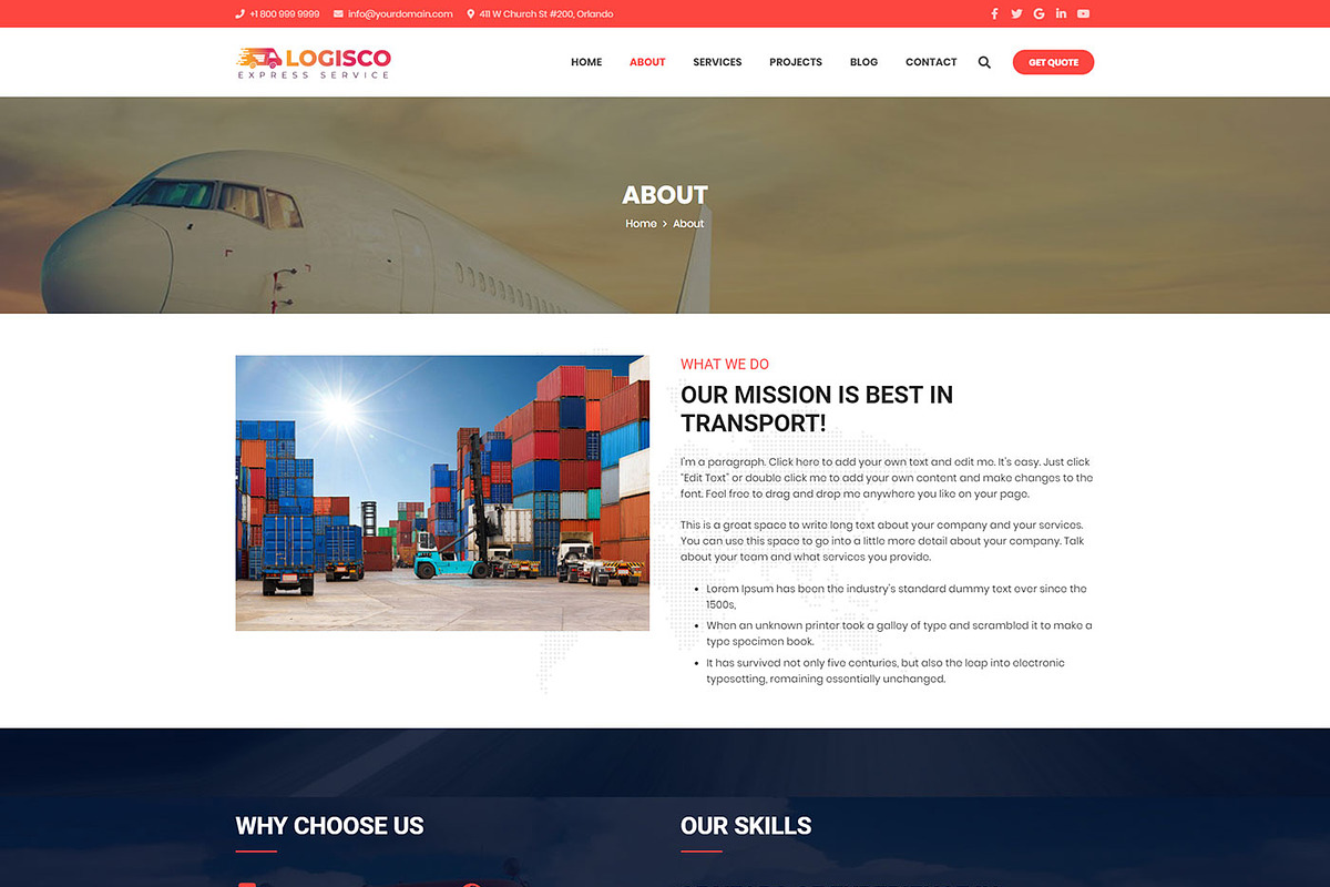 Logisco – Logistics & Business, a WordPress Template by Cherry Wordpress Theme (Photo 3 of 7)