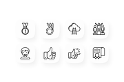 Success 16 Thin Line Icons Set, an Outline Icon by Alex Blogoodf (Thumbnail 2 of 5)