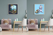 Cute cats character - four grey cat, an Animal Illustration by kaplaniha (Thumbnail 3 of 5)