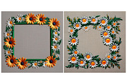 Frame with Embroidered Flower Daisy, a Background Graphic by IrySha (Thumbnail 2 of 6)