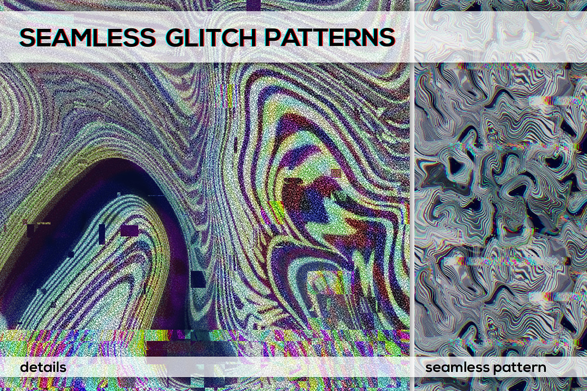 SEAMLESS GLITCH PATTERNS, a Pattern Graphic by ANAKOTO (Photo 8 of 25)