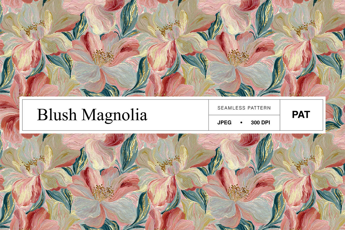 Blush Magnolia Pattern, a Pattern Graphic by saskaratype (Photo 1 of 5)