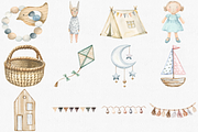 Watercolor Eco Toys Clipart Set, an Illustration by CropUp Creative (Thumbnail 3 of 4)