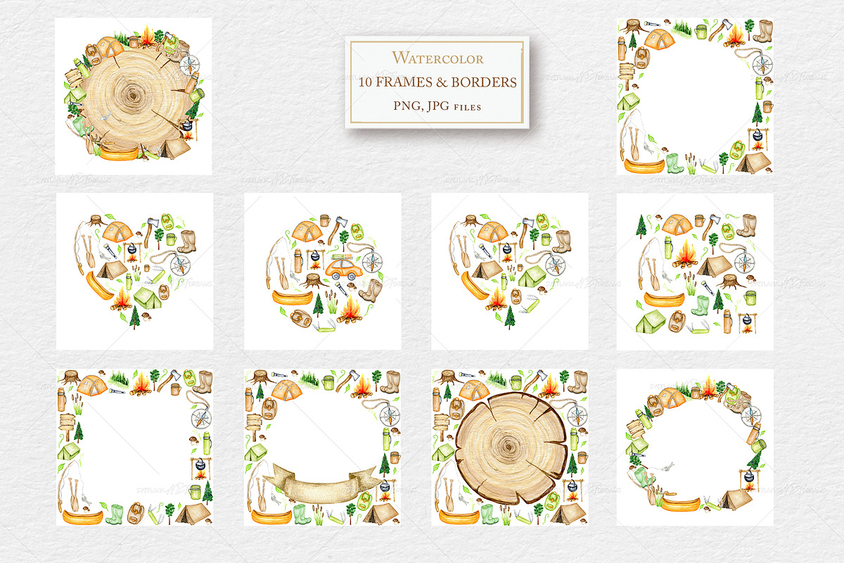 Camping & Travel Watercolor Clipart, an Object Graphic by svetlanaARTdreams (Photo 5 of 12)