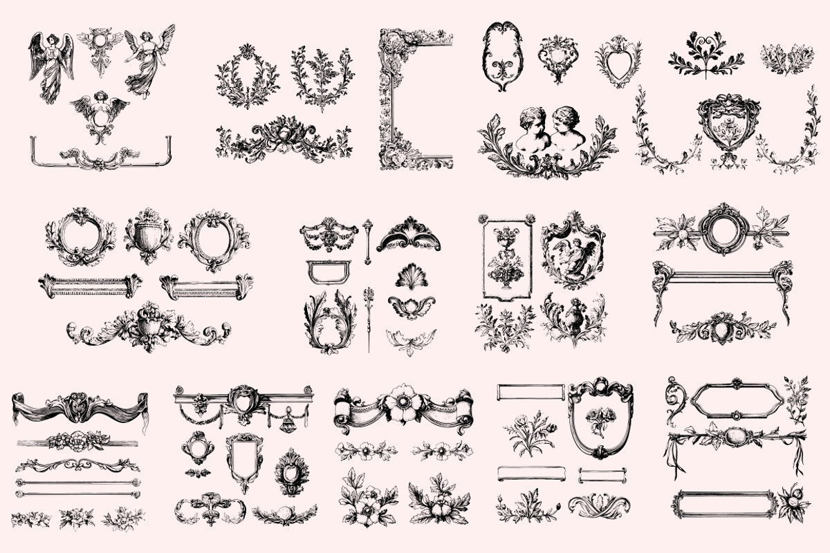 300 Baroque Wedding elements, a Decorative Illustration by Nocturnal Wolf (Photo 12 of 14)