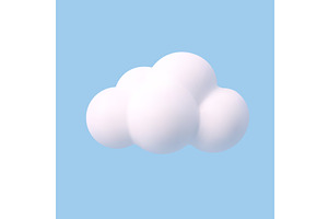 3d realistic simple cloud, an Object Illustration by ModVector