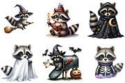 Watercolor Spooky Halloween Raccoon, an Illustration by DreamArtGraphic (Thumbnail 4 of 5)
