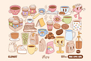 Retro Groovy Coffee Clipart Bundle, a Food Illustration by Huxmay (Thumbnail 4 of 9)