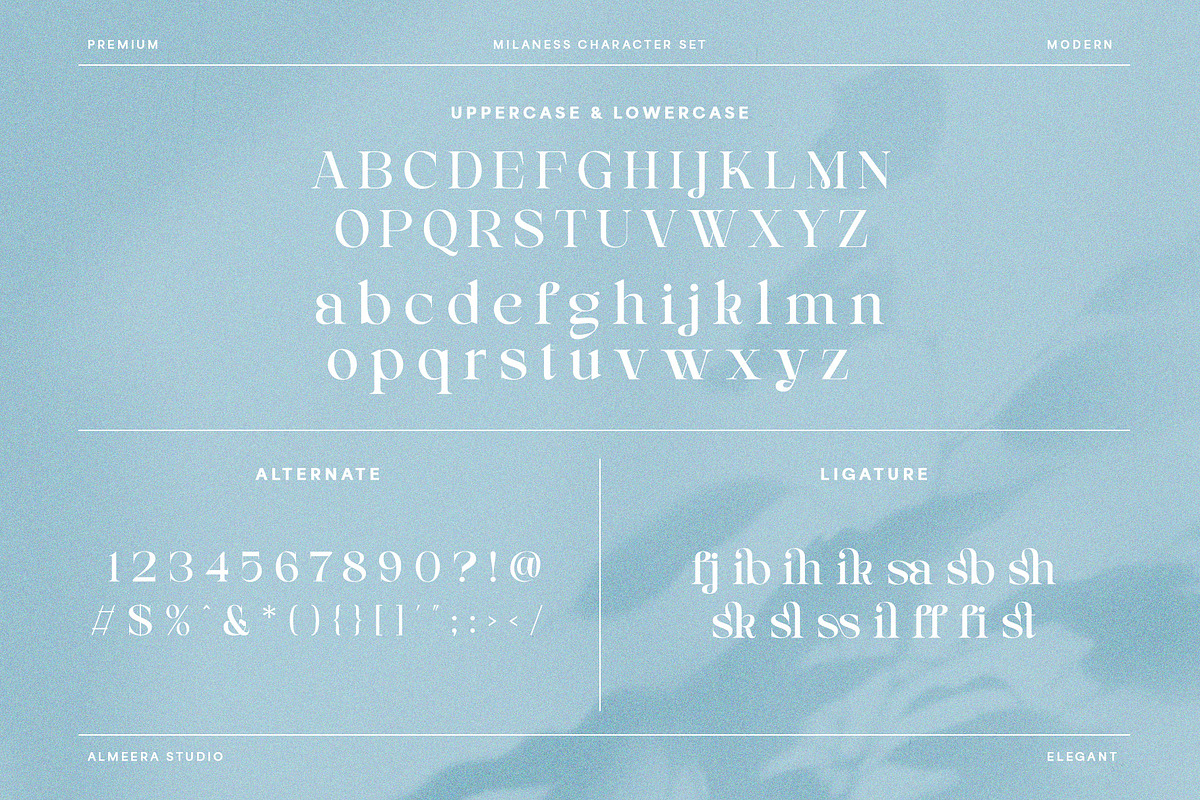 Milaness - Elegant Serif Font, a Serif Font by Almeera Std (Photo 4 of 7)