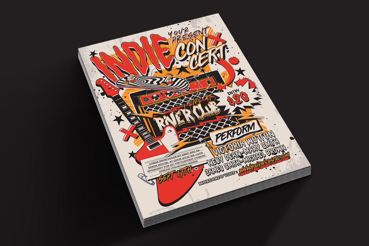Indie Music Concert Flyer, a Flyer Template by Muhamad Iqbal hidayat (Photo 2 of 4)