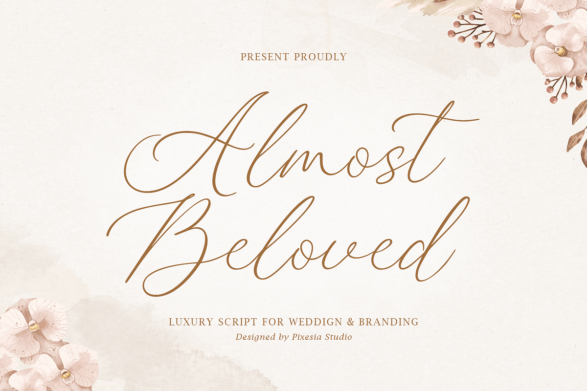 Almost Beloved - Luxury Script Font, a Script Font by Pixesia Studio (Photo 1 of 10)