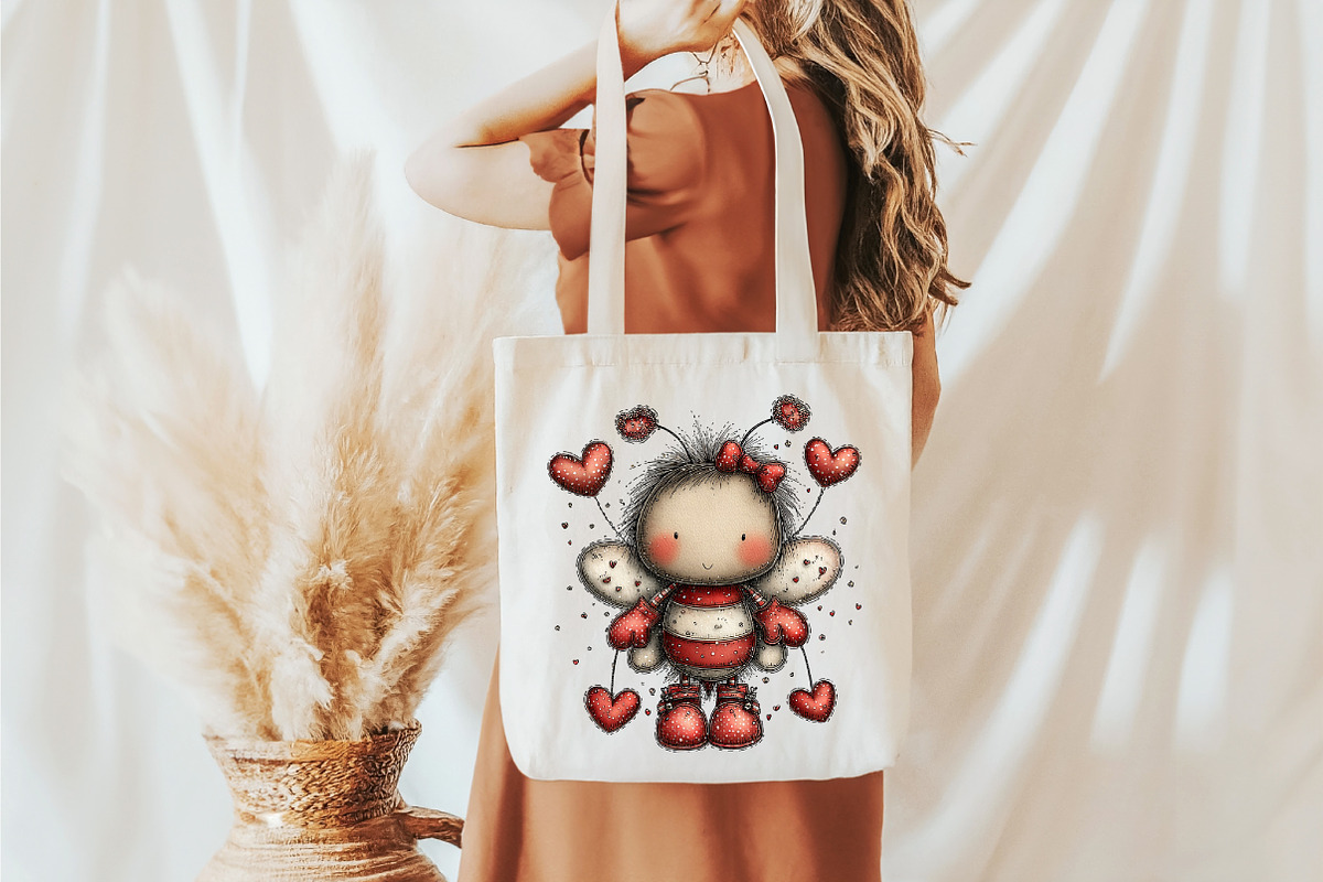 Whimsical Bee Mine Valentine Clipart, an Illustration by designcity5 (Photo 4 of 5)
