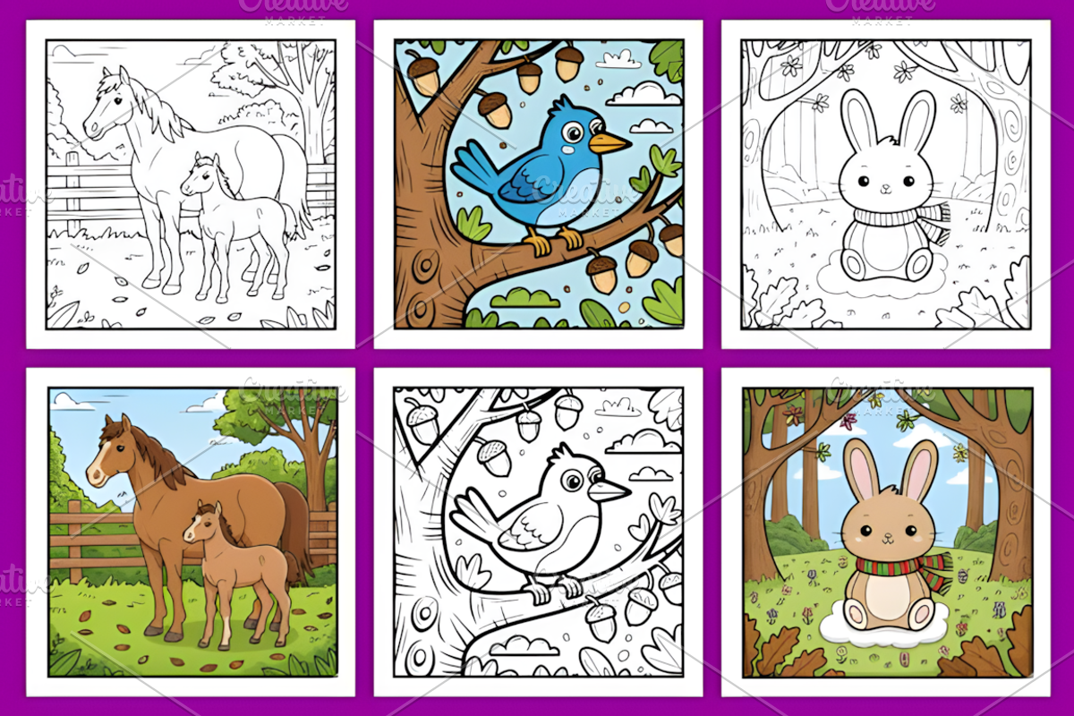 Fluffy Hygge Cozy Fall Coloring Book, an Animal Illustration by Design Station (Photo 2 of 4)