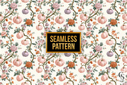 Pastel Fall Chinoiserie Pattern, a Pattern Graphic by Creative Store (Thumbnail 4 of 5)