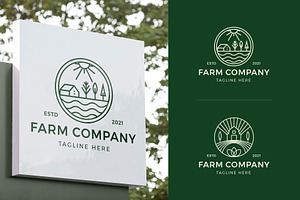 Farm Logo With Monoline Style