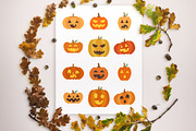 12 Jack O' Lanterns Clipart, an Illustration by The Digital Download Shop (Thumbnail 2 of 3)