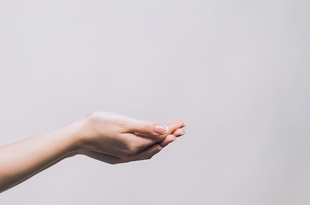 Offer hand take it gesture woman holding copyspace, a Person Photo by Photo Drive Studio