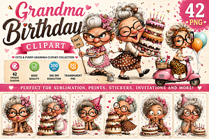 Sassy Grandma Birthday Clipart