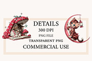 Cute Kitten StoryBook PNG Clipart, a Seasonal Illustration by Designworld (Thumbnail 4 of 9)