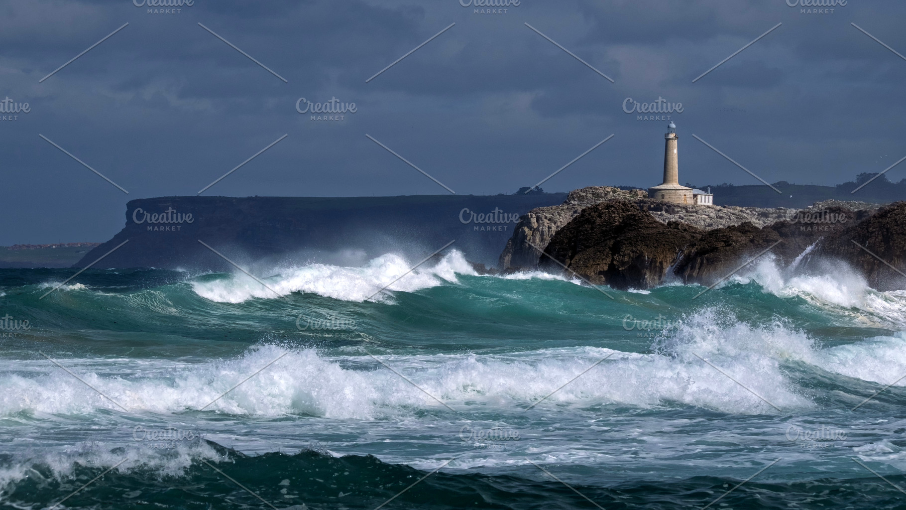 Mouro island lighthouse, a Photo by Atropos Images