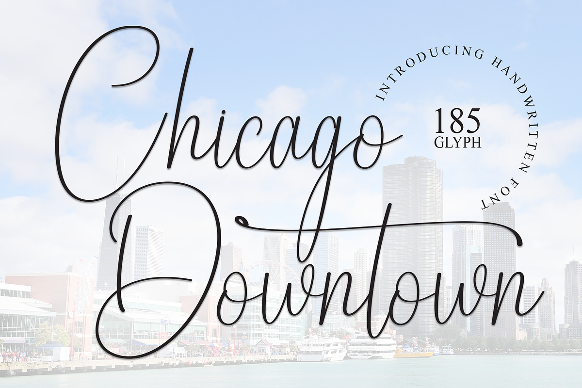 Chicago Downtown | Script Font, a Handwritten Font by Scratchones (Photo 1 of 9)