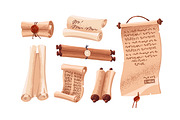 Ancient paper scrolls set, an Object Illustration by PaperTrident (Thumbnail 2 of 3)