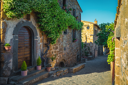 Entrance decorated with jasmines, an Architecture Photo by Alpine Dreams