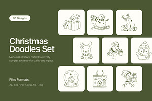 90 Christmas Hand-drawn Doodles, an Outline Icon by Prosymbols
