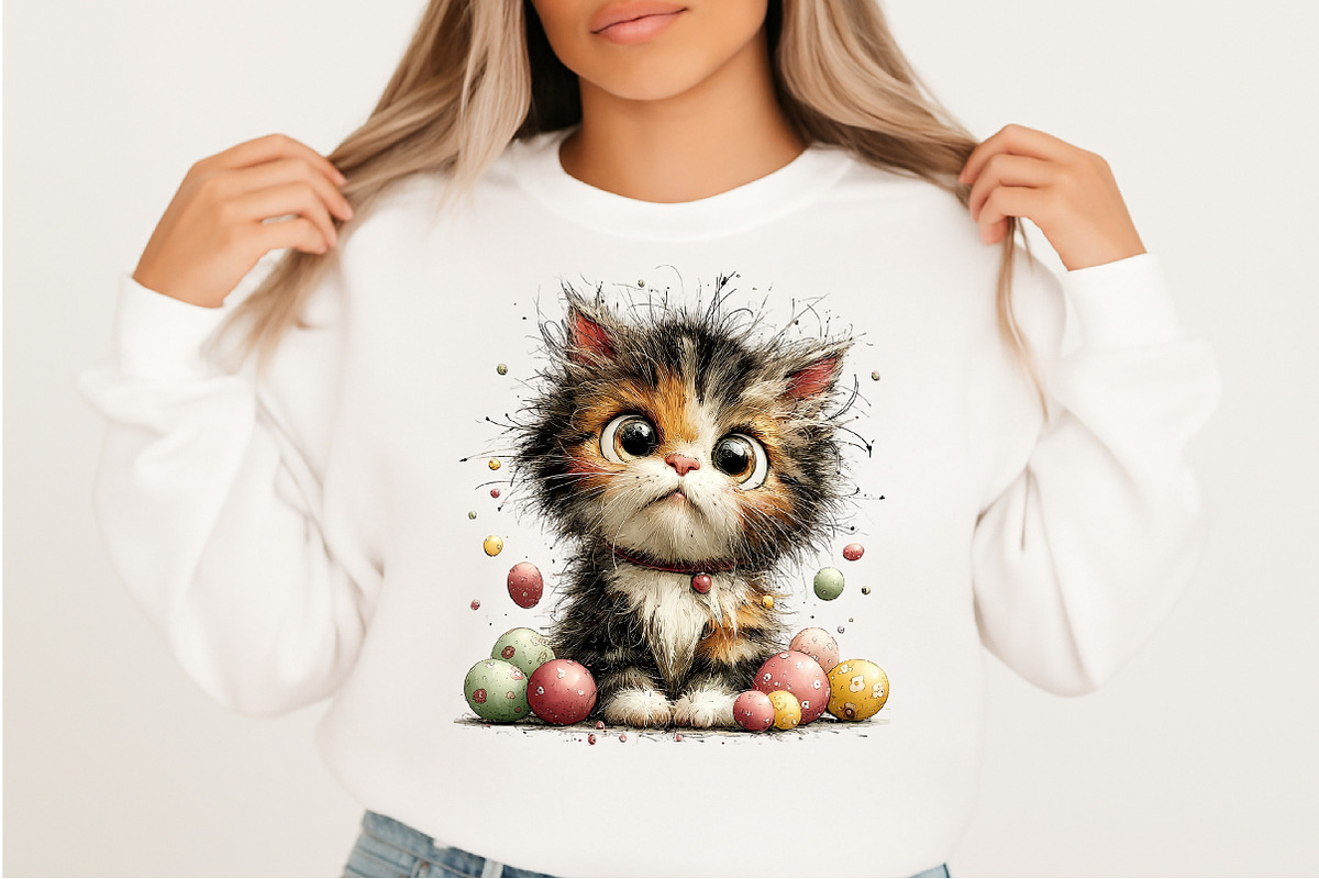 Whimsical Easter Cats Clipart Png, an Illustration by Craft Nest (Photo 5 of 10)