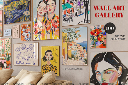 MODERN WALL ART GALLERY mixed prints, a Background Graphic by alenaganzhela