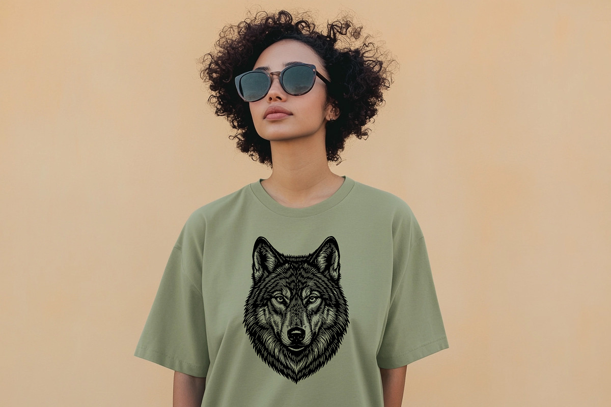 Wolf Linocut Sublimation Design, an Animal Illustration by ArtIrisArt (Photo 3 of 3)
