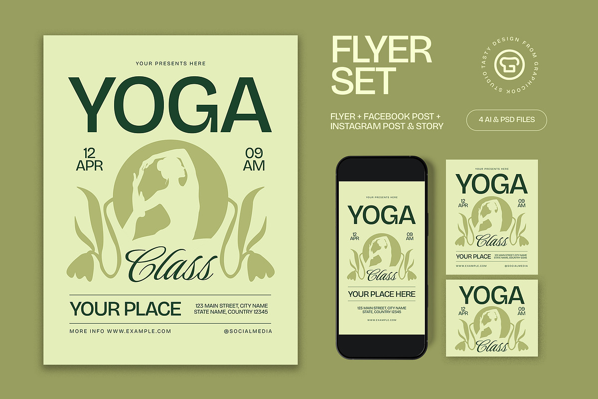 Yoga Class Flyer, a Flyer Template by graphicook (Photo 1 of 3)