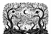 50 Mystical Galaxy Forest Silhouette, a Technology Illustration by Amazin_art (Thumbnail 9 of 33)