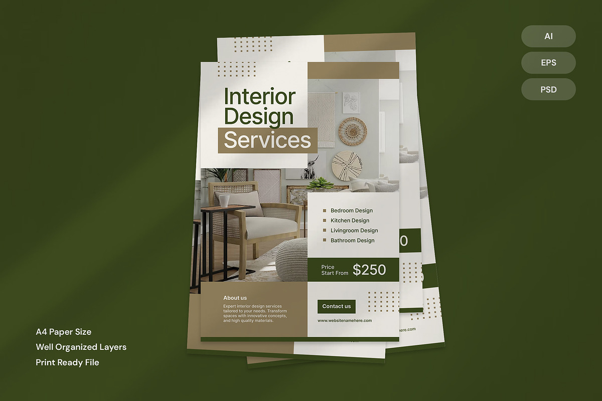 Interior Design Service - Flyer, a Print Template by Izdihaar_Studio (Photo 1 of 3)