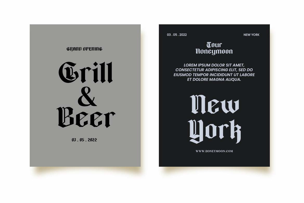 Black Rockie Blackletter Font, a Blackletter Font by UICreative (Photo 9 of 13)